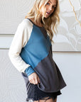 HOPELY Color Block Long Sleeve T-Shirt