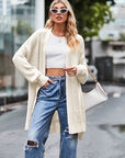 Open Front Dropped Shoulder Longline Cardigan