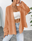 Open Front Dropped Shoulder Cardigan