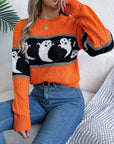 Ghost Round Neck Long Sleeve Sweater