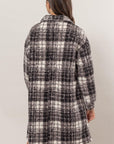 HYFVE Plaid Button Down Longline Shacket