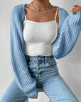 Honey Open Front Long Sleeve Cropped Cardigan