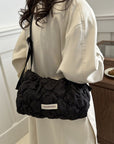 Bubble Texture Adjustable Strap Crossbody Bag