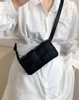 Gray Zenana Vegan Leather Woven Crossbody Bag Sentient Beauty Fashions *Accessories