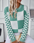 Color Block Round Neck Long Sleeve Sweater