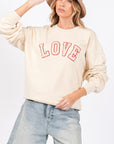 SAGE + FIG LOVE Path Applique Drop Shoulder Sweatshirt