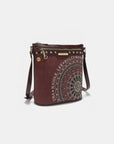 Nicole Lee USA Metallic Stitching Embroidery Inlaid Rhinestone Crossbody Bag