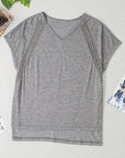 Heathered V-Neck Short Sleeve T-Shirt