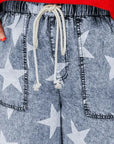 Drawstring Star Wide Leg Jeans