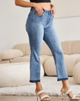 Gray Judy Blue Full Size Release Hem Cropped Bootcut Jeans Sentient Beauty Fashions Apparel & Accessories