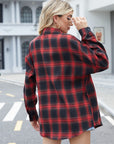 Lovelet Plaid Collared Neck Button Down Jacket