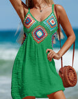 Sea Green Cutout V-Neck Cover-Up Dress Sentient Beauty Fashions Apparel & Accessories