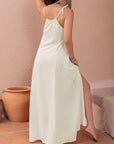 Swiss Dot Cutout Sleeveless Maxi Dress