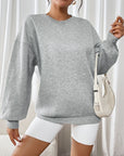 Perfee Round Neck Long Sleeve Sweatshirt