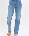 White Smoke Judy Blue Full Size High Waist Straight Jeans