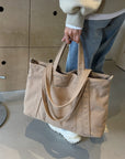 Corduroy Solid Large Tote Bag