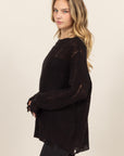 HYFVE Distressed Long Sleeve Knit Top