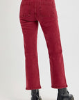 RISEN Full Size High Rise Straight Jeans with Patch Pockets