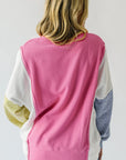 Exposed Seam Contrast Long Sleeve Sweatshirt