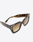 White Smoke Inlaid Rhinestone Polycarbonate Sunglasses