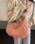 Ribbed Adjustable Strap Shoulder Bag