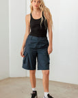 Light Gray Le Lis Navy Cargo Bermuda Shorts