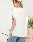 Antique White Celeste Full Size Leopard Color Block T-Shirt