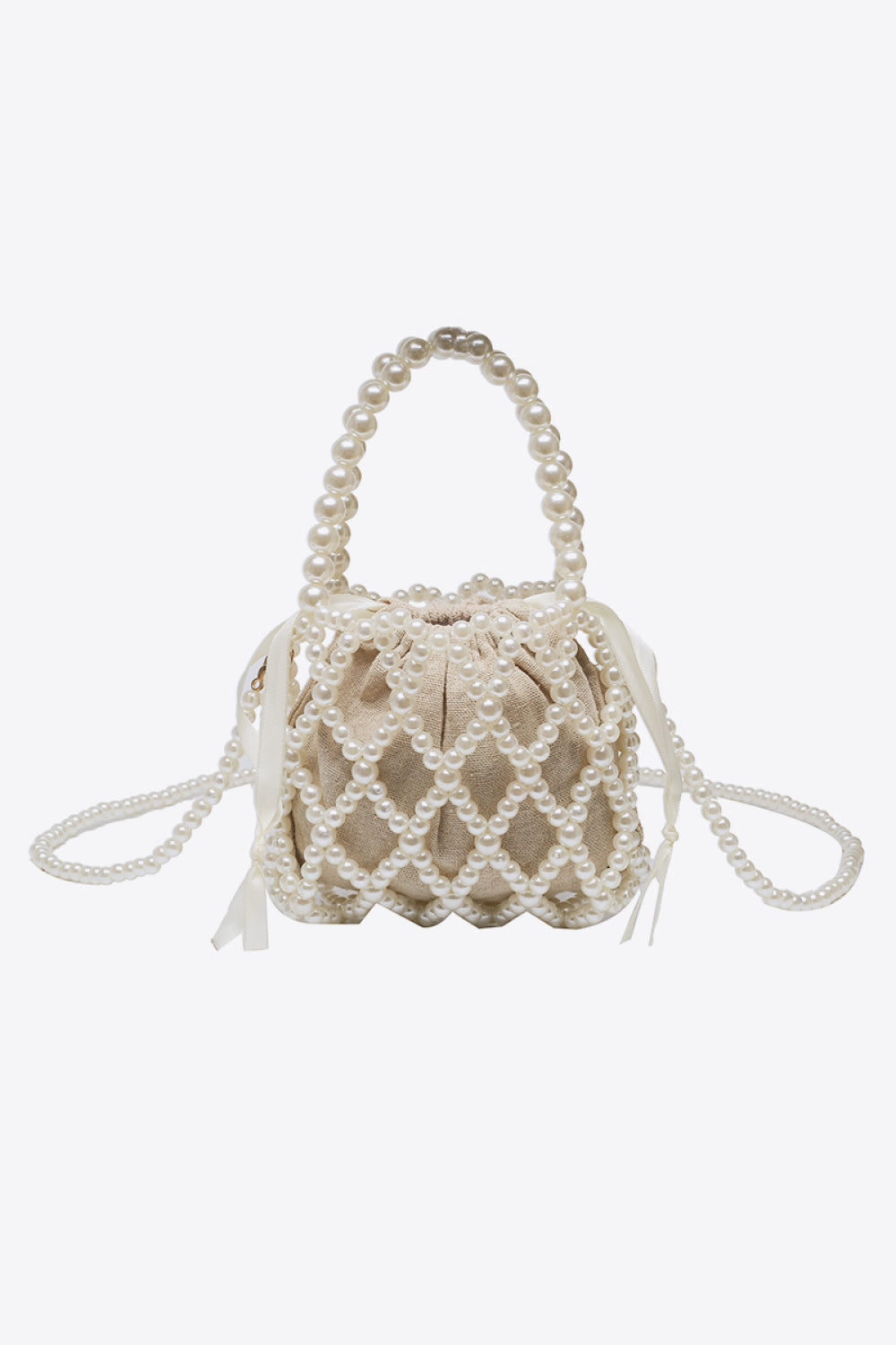 White Smoke Pearl Polyester Crossbody Bag Sentient Beauty Fashions Apparel &amp; Accessories