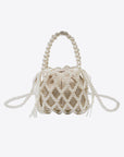 White Smoke Pearl Polyester Crossbody Bag Sentient Beauty Fashions Apparel & Accessories