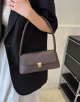 Gray PU Leather Shoulder Bag