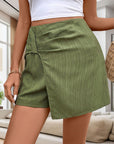 Dim Gray Ruched High Waist Shorts Sentient Beauty Fashions Apparel & Accessories