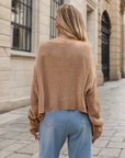 Round Neck Dropped Shoulder Long Sleeve Sweater