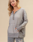 BiBi Striped Thumbhole Long Sleeve Top