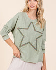 Mittoshop Mineral Wash Star Patch Long Sleeve T-Shirt