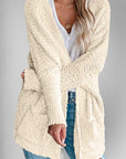 Double Take Pocketed Open Front Long Sleeve Cardigan