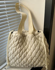 Drawstring Bubble Texture Tote Bag