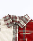 Plaid Patchwork Collared Neck Shacket