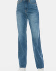 Judy Blue Full Size Tummy Control Cut Raw Hem Straight Jeans