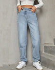 Asymmetric Waist Jeans with Pockets