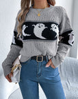 Ghost Round Neck Long Sleeve Sweater