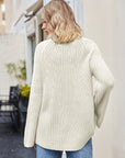 Raglan Sleeve Waffle Knit Sweater