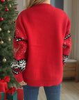 Christmas Element Round Neck Long Sleeve Sweater