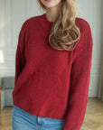 Solid Color Round Neck Long Sleeve Sweater