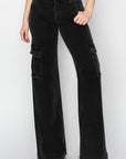 Risen Full Size High Rise Wide Leg Cargo Jeans