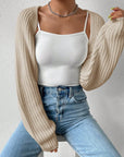 Honey Open Front Long Sleeve Cropped Cardigan