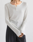 Basic Bae Notched Long Sleeve T-Shirt