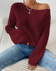 Honey Single Shoulder Long Sleeve Sweater