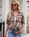 Mandy Plaid Button Up Long Sleeve Shirt