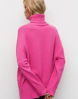 Basic Bae Turtleneck Dropped Shoulder Long Sleeve Sweater