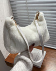 Faux Fur Removable Strap Shoulder Bag